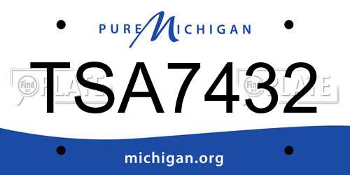 TSA7432 Michigan License Plate