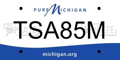 TSA85M Michigan License Plate