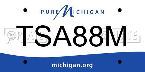 TSA88M Michigan License Plate