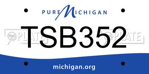 TSB352 Michigan License Plate