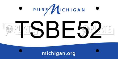 TSBE52 Michigan License Plate
