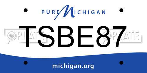 TSBE87 Michigan License Plate