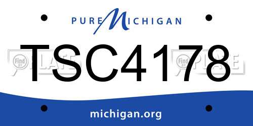 TSC4178 Michigan License Plate