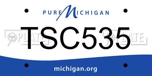 TSC535 Michigan License Plate
