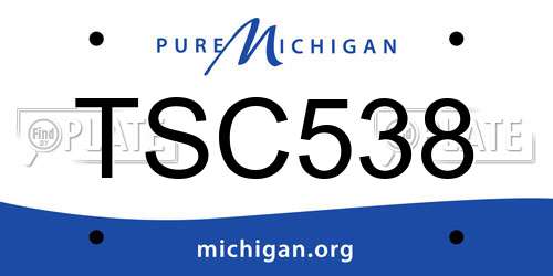TSC538 Michigan License Plate