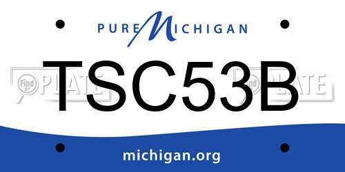 TSC53B Michigan License Plate