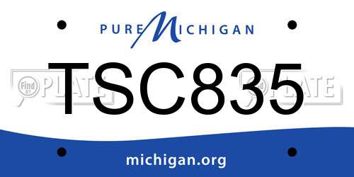 TSC835 Michigan License Plate