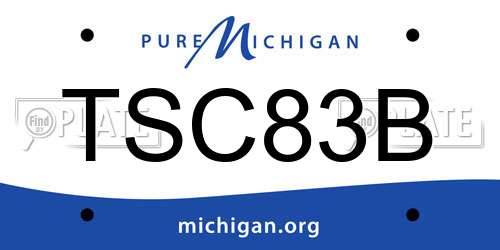 TSC83B Michigan License Plate