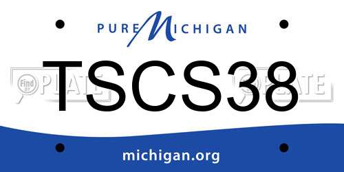 TSCS38 Michigan License Plate