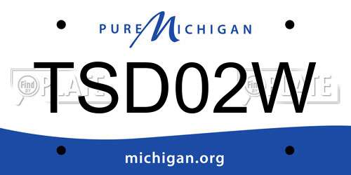 TSD02W Michigan License Plate