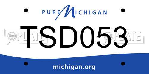 TSD053 Michigan License Plate