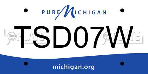 TSD07W Michigan License Plate