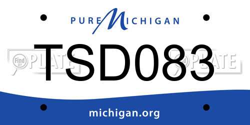 TSD083 Michigan License Plate