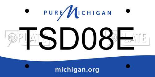 TSD08E Michigan License Plate