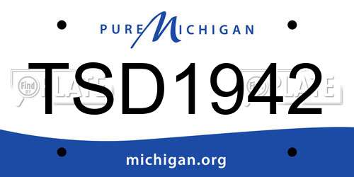TSD1942 Michigan License Plate