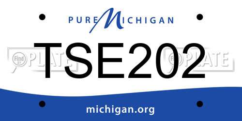 TSE202 Michigan License Plate