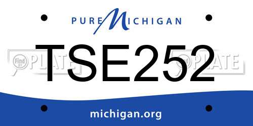 TSE252 Michigan License Plate