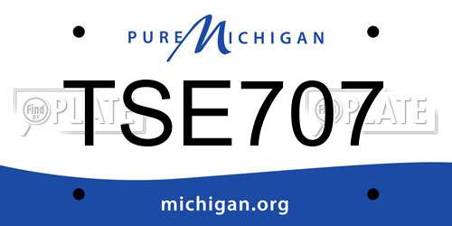 TSE707 Michigan License Plate