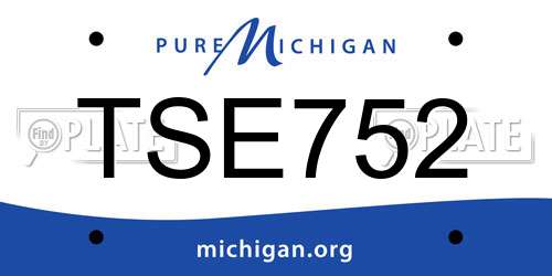 TSE752 Michigan License Plate