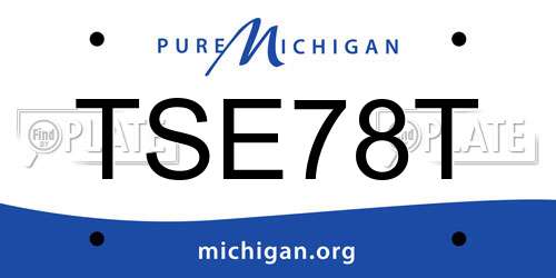 TSE78T Michigan License Plate