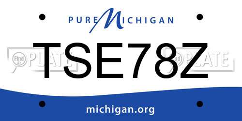 TSE78Z Michigan License Plate