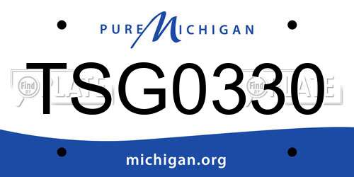 TSG0330 Michigan License Plate