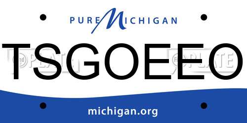 TSGOEEO Michigan License Plate