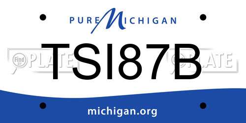 TSI87B Michigan License Plate
