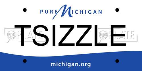 TSIZZLE Michigan License Plate