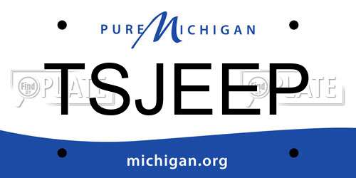 TSJEEP Michigan License Plate