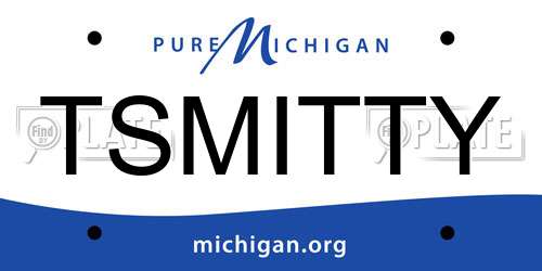 TSMITTY Michigan License Plate