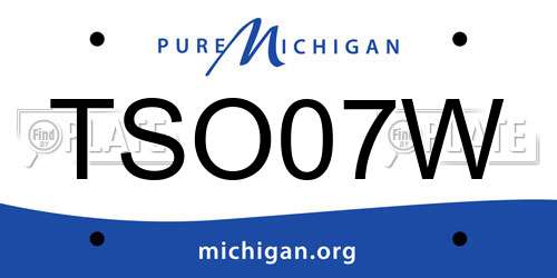 TSO07W Michigan License Plate