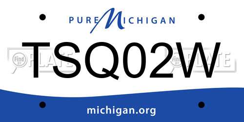 TSQ02W Michigan License Plate