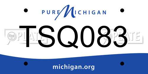 TSQ083 Michigan License Plate