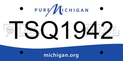 TSQ1942 Michigan License Plate