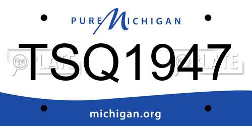 TSQ1947 Michigan License Plate