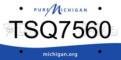 TSQ7560 Michigan License Plate