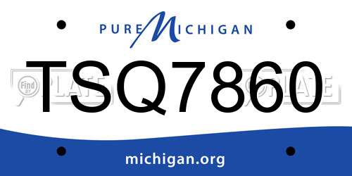 TSQ7860 Michigan License Plate