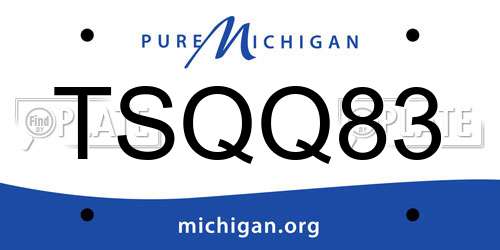 TSQQ83 Michigan License Plate