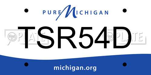 TSR54D Michigan License Plate