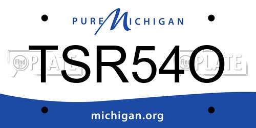 TSR54O Michigan License Plate