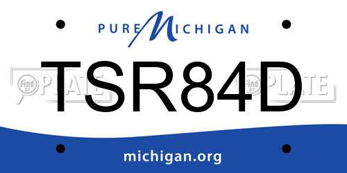 TSR84D Michigan License Plate