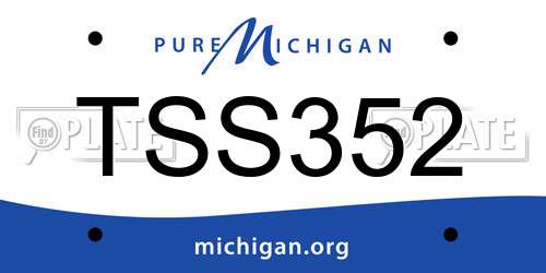 TSS352 Michigan License Plate