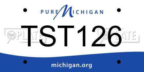 TST126 Michigan License Plate