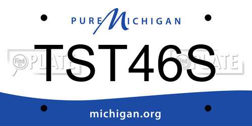 TST46S Michigan License Plate