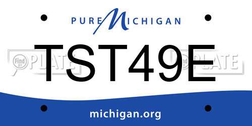 TST49E Michigan License Plate