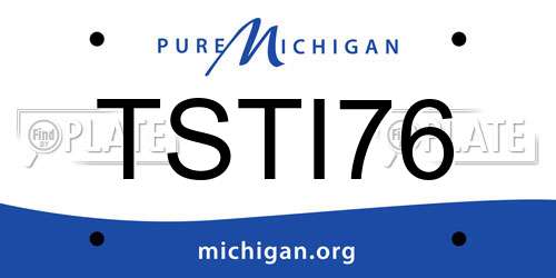 TSTI76 Michigan License Plate