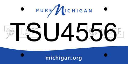 TSU4556 Michigan License Plate