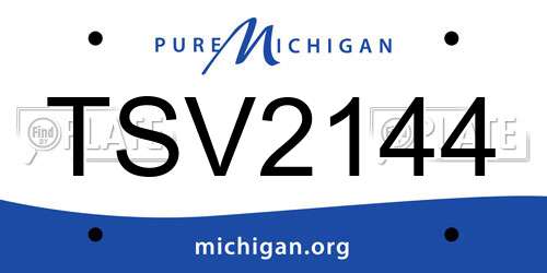 TSV2144 Michigan License Plate