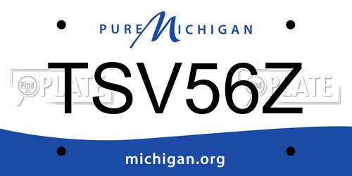 TSV56Z Michigan License Plate